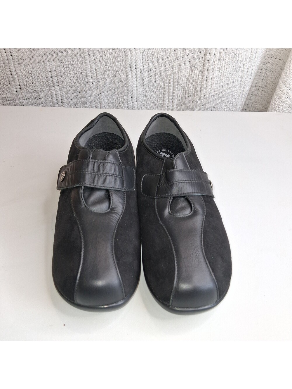 Propét Diana Strap Women's Black Leather Suede Orthopedic Comfort Shoes Size 11